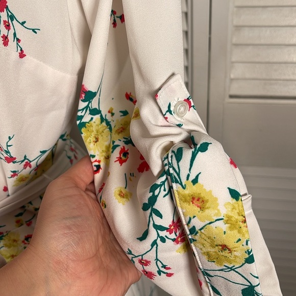 New York & Company White Floral Button Down Shirt Midi Dress Size L NWT - Picture 7 of 15